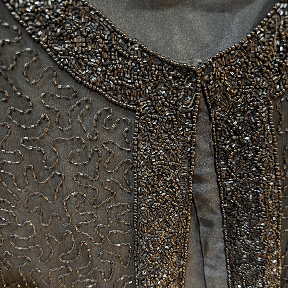 Laurence Kazar Vintage Black Hand Beaded Evening Jacket Gala Yacht Luxury Glam - Picture 3 of 5